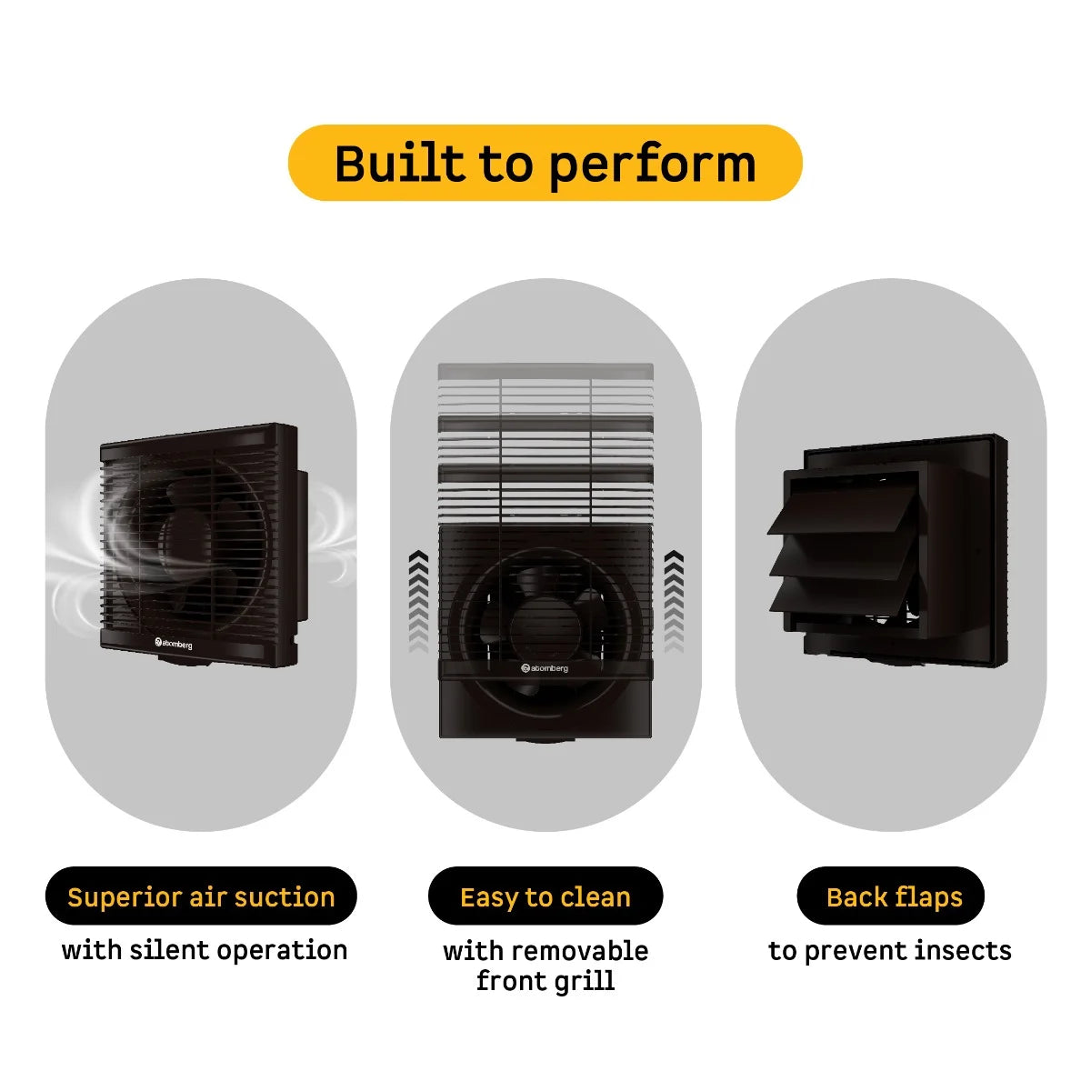 Efficio Exhaust Fan(Atomberg Efficio 200mm BLDC motor Energy Saving Exhaust Fan |Black)